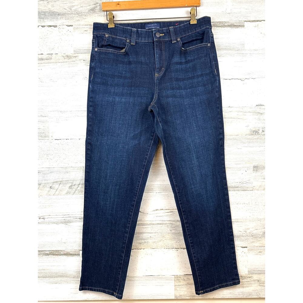 Talbots Simply Flattering 5 Pocket Boyfriend Jeans Womens 12 Blue Denim